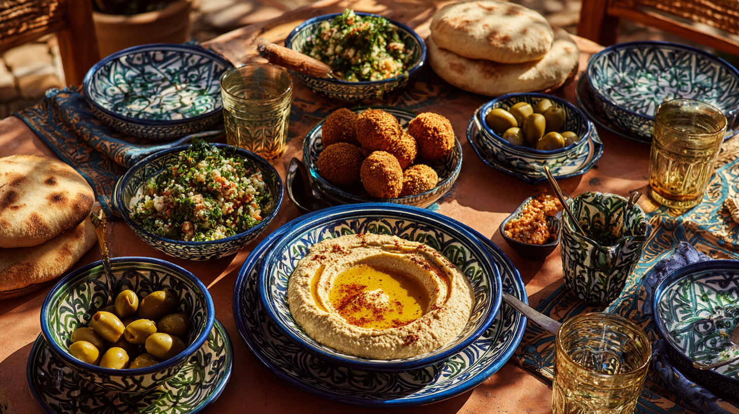 Olive and Za'atar mezze spread