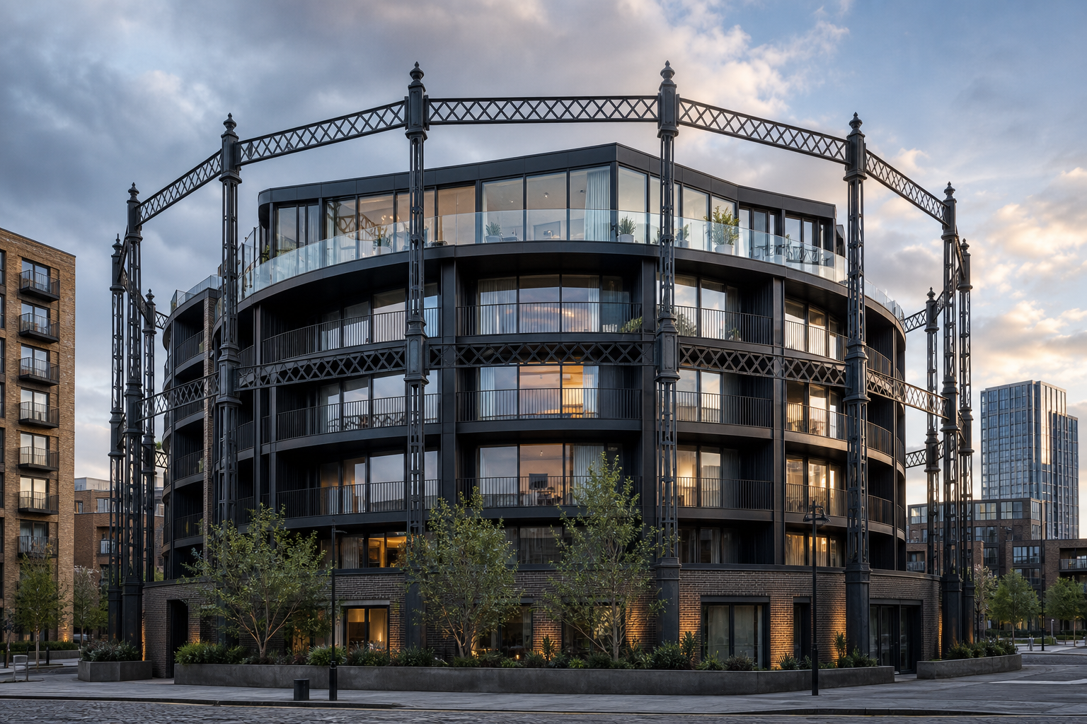Modern penthouse in a restored gasholder frame