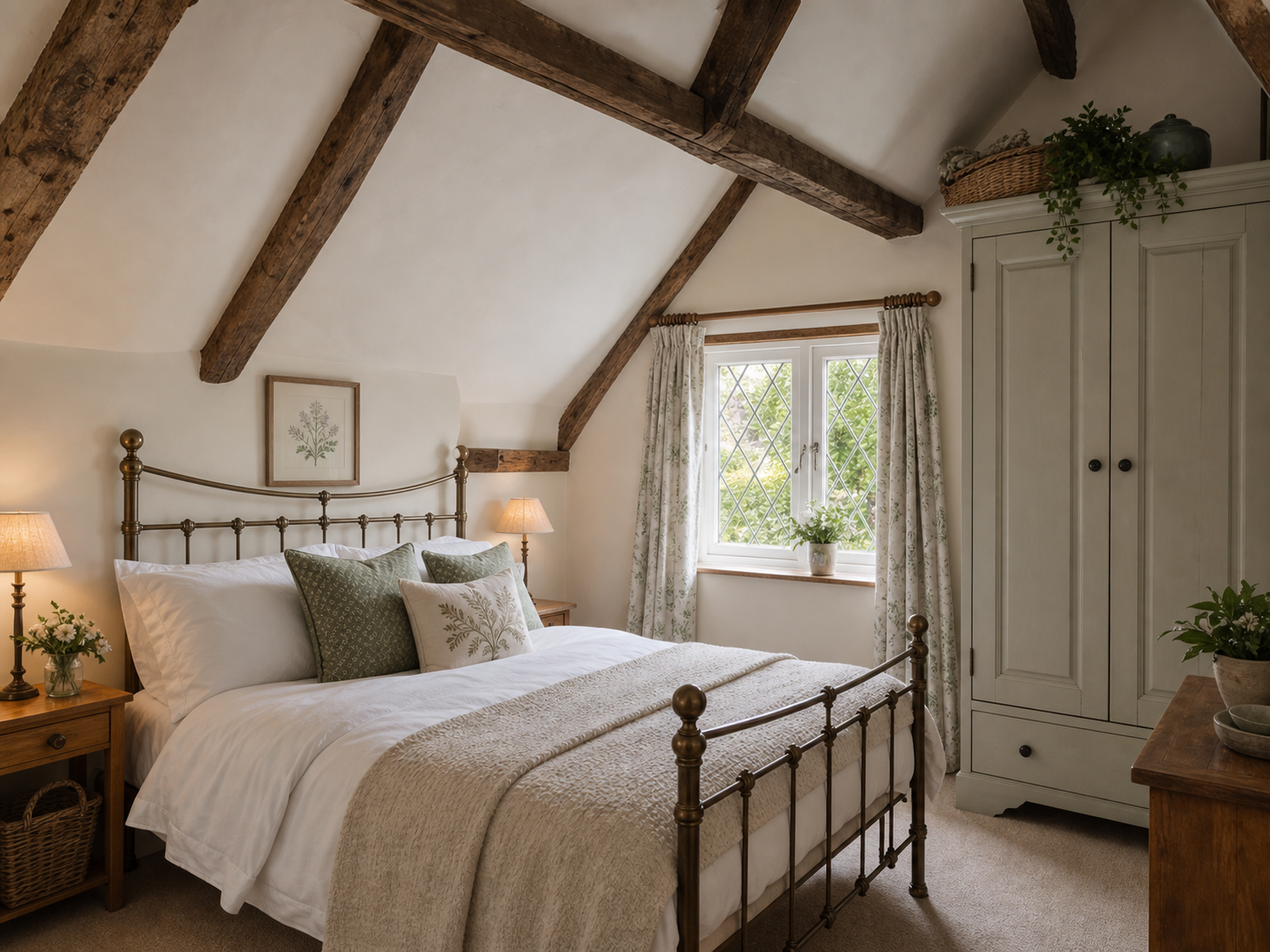 Bedroom inside the cottage on Wisteria Lane