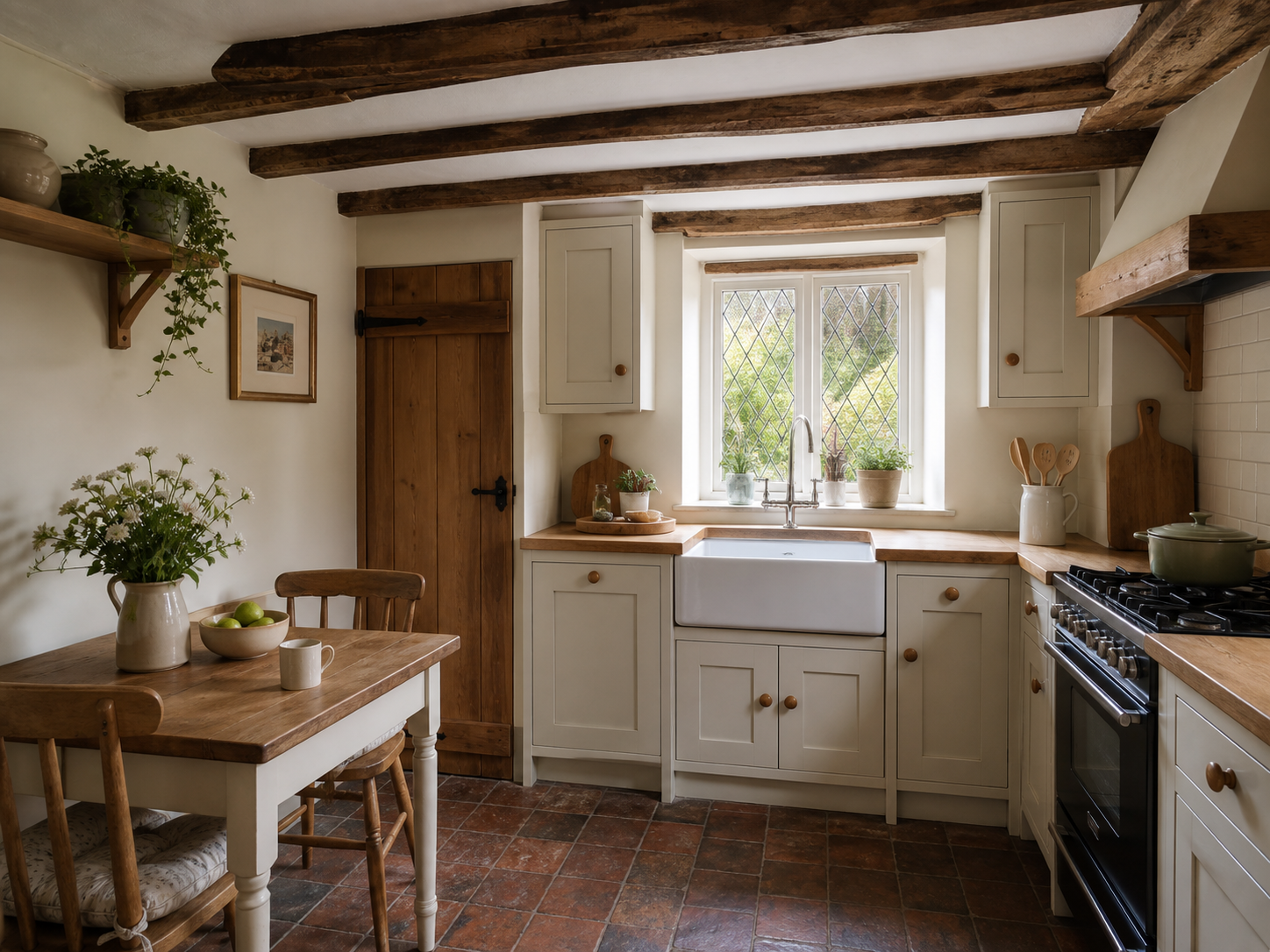 Kitchen inside the cottage on Wisteria Lane